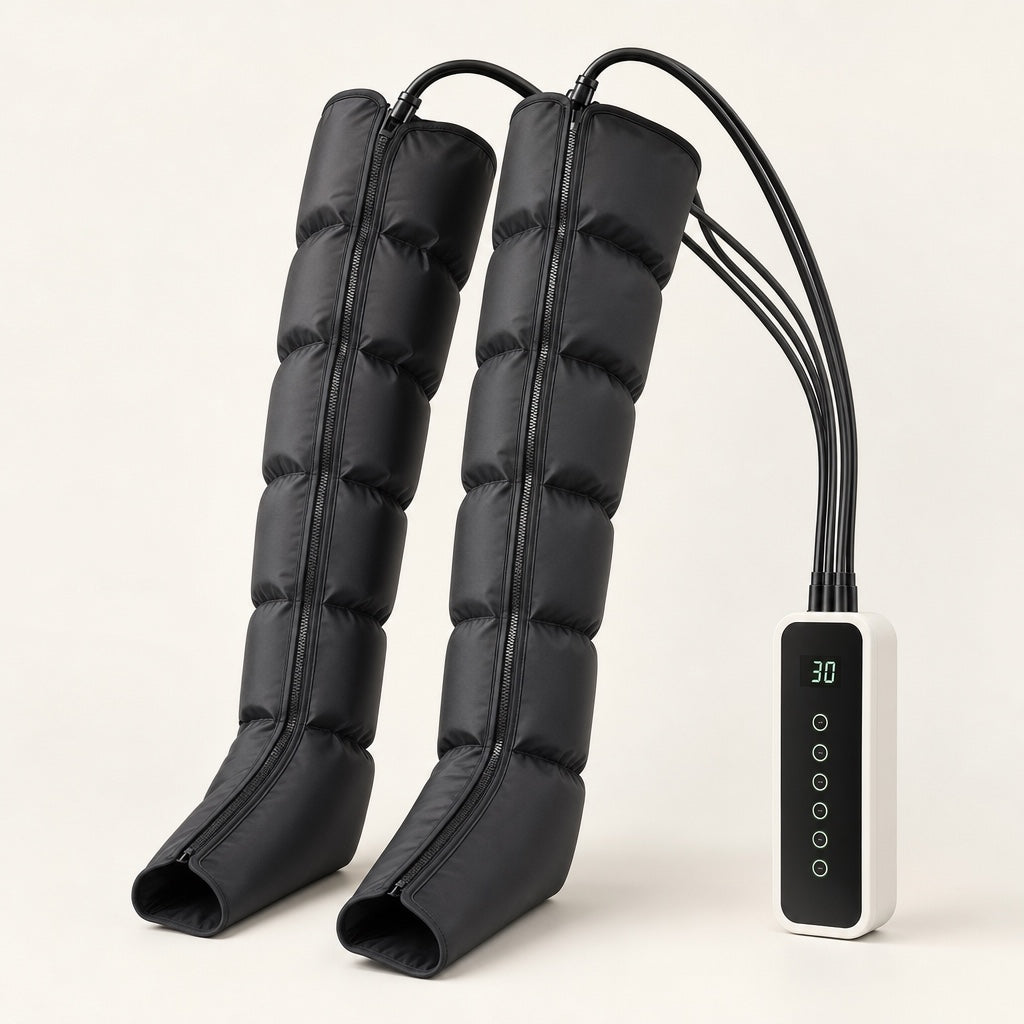 Bottes de pressothérapie rekkøv 6 chambres, bout ouvert aux orteils, avec télécommande